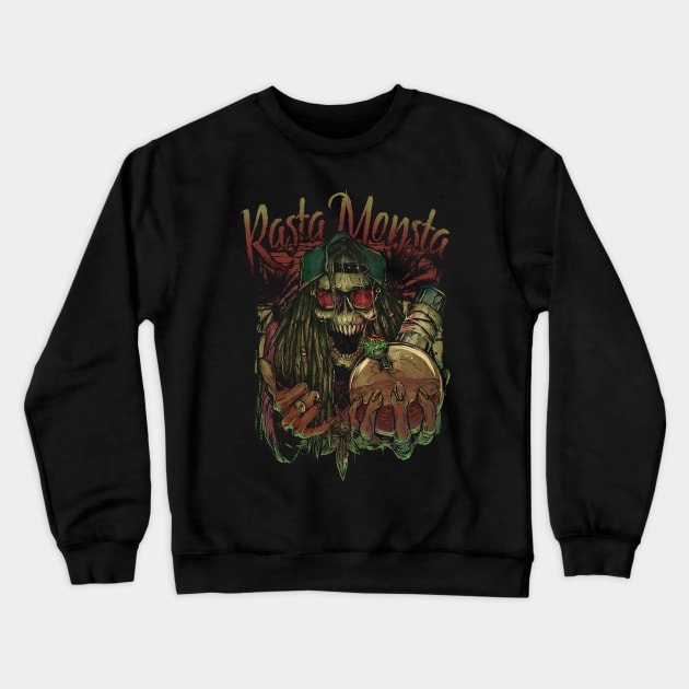 RastaMonsta Crewneck Sweatshirt by Ottyag